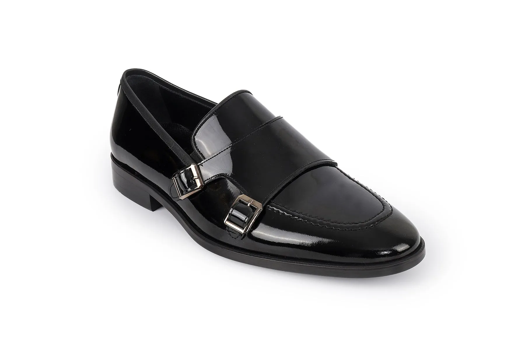 Hardin Patent Leather Double Monk Loafers