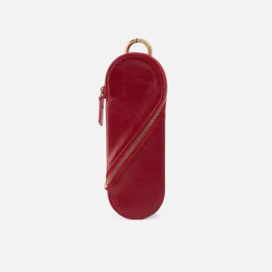 Heart Pencil Case In Polished Leather - Cardinal