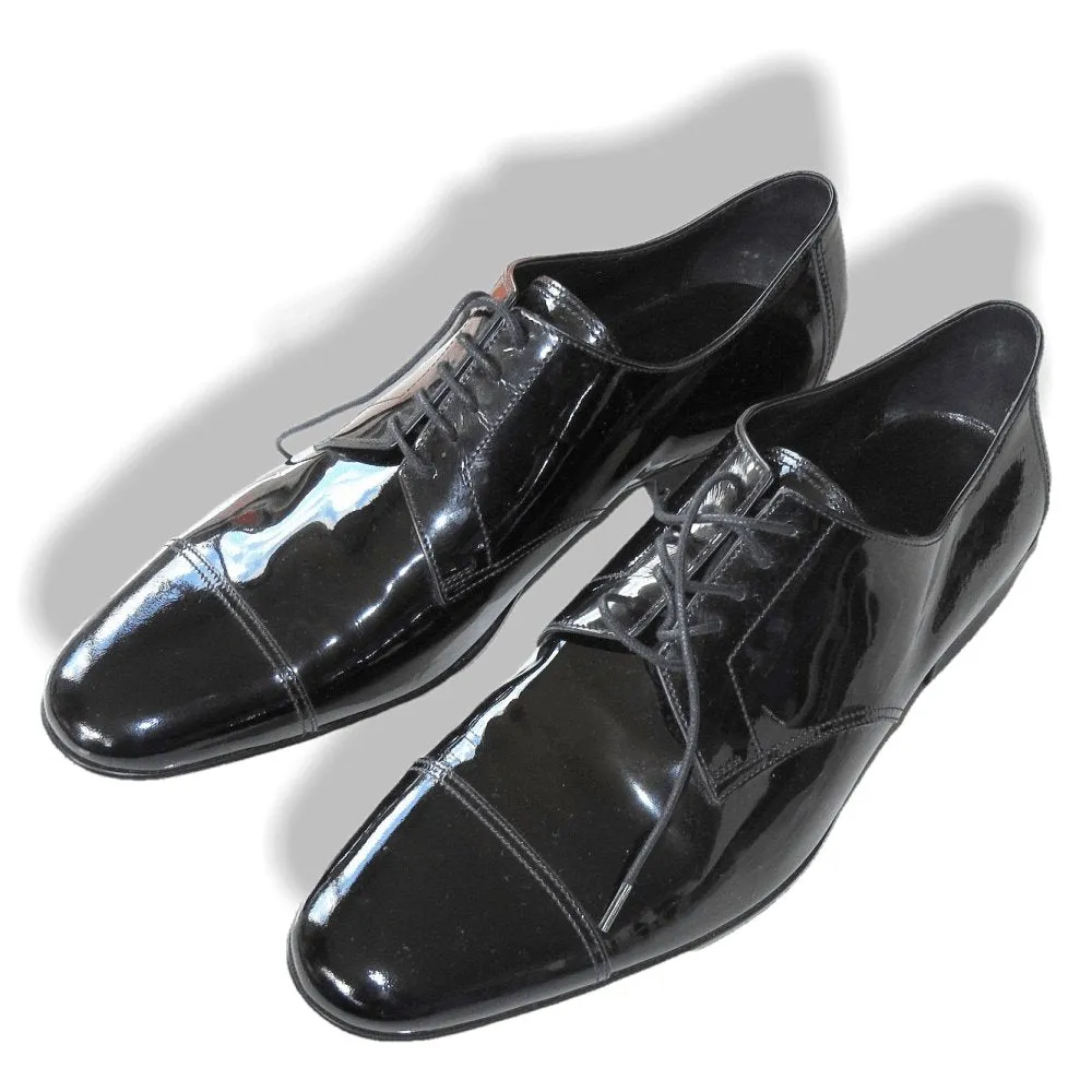 Hermes Black Patent Leather Coktail Party Wedding Men Shoes NIB!