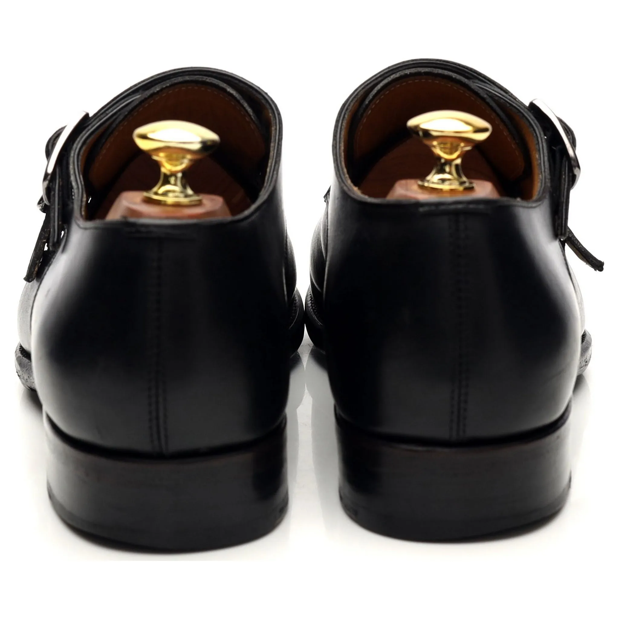 Herring '8491' Black Leather Double Monk Strap UK 8.5 E