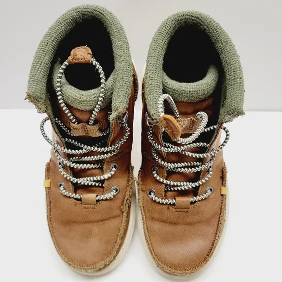 Hey Dude Bradley Brown Leather Ankle Chukka Boots Youth Size 2