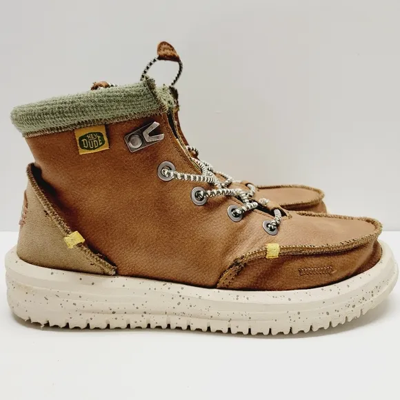 Hey Dude Bradley Brown Leather Ankle Chukka Boots Youth Size 2