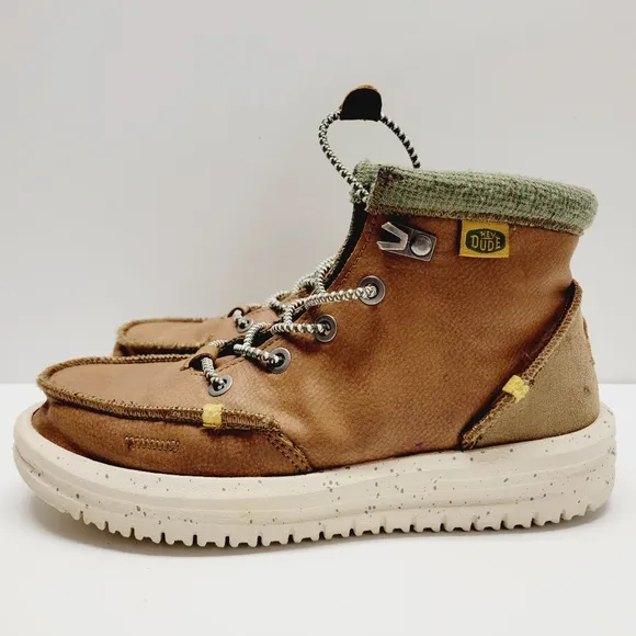 Hey Dude Bradley Brown Leather Ankle Chukka Boots Youth Size 2