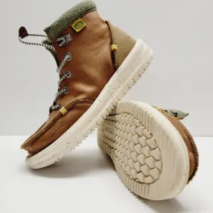 Hey Dude Bradley Brown Leather Ankle Chukka Boots Youth Size 2
