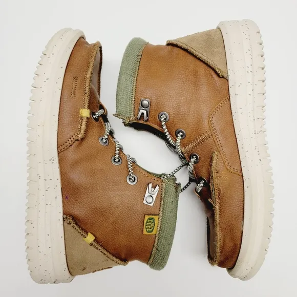 Hey Dude Bradley Brown Leather Ankle Chukka Boots Youth Size 2