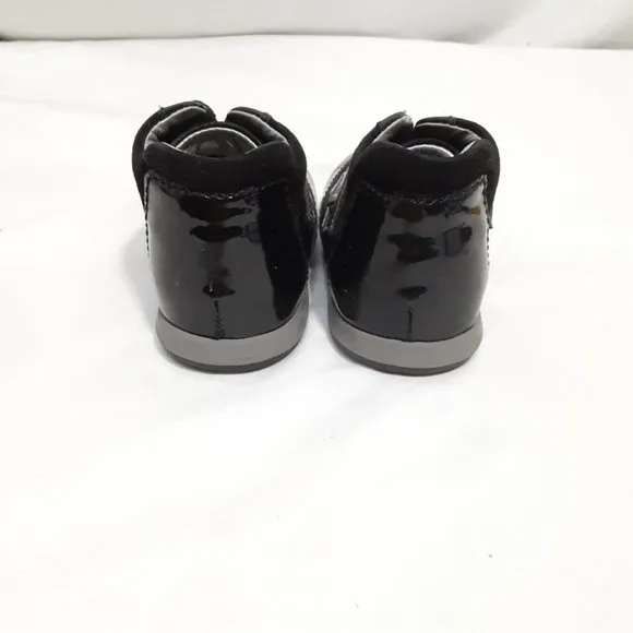 Hogan Shoes EU Size 22 Toddler Kid Child Black &amp; Silver Patent Leather