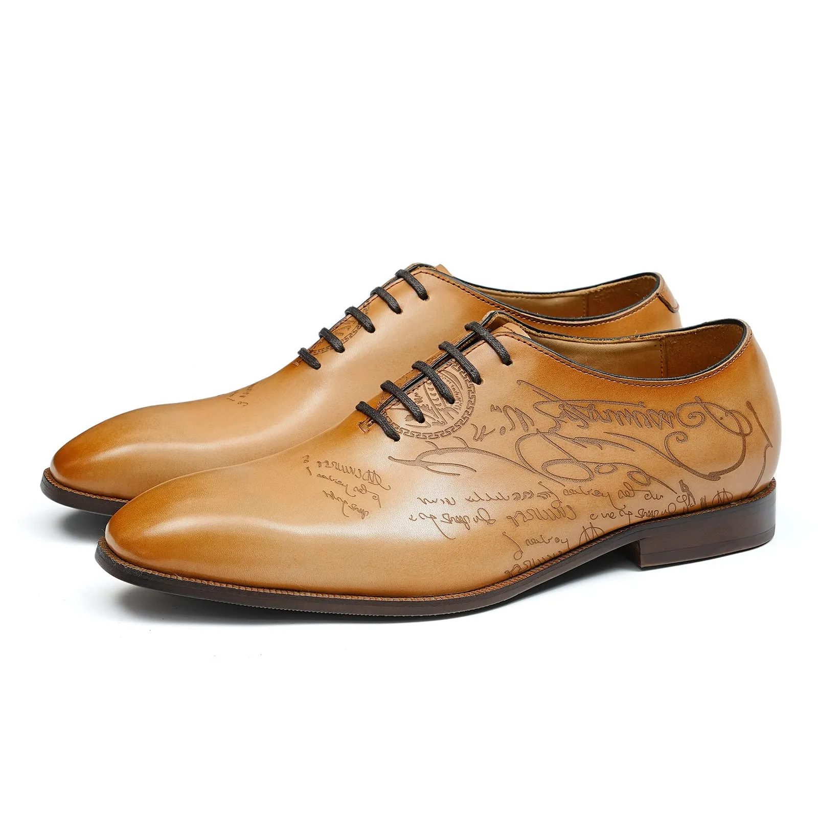 Italian Carved Leather Shoes Men's Genuine Leather England Style Business Formal Wear Pointed Cowhide Inner Handmade Oxford Shoes Oxford68883