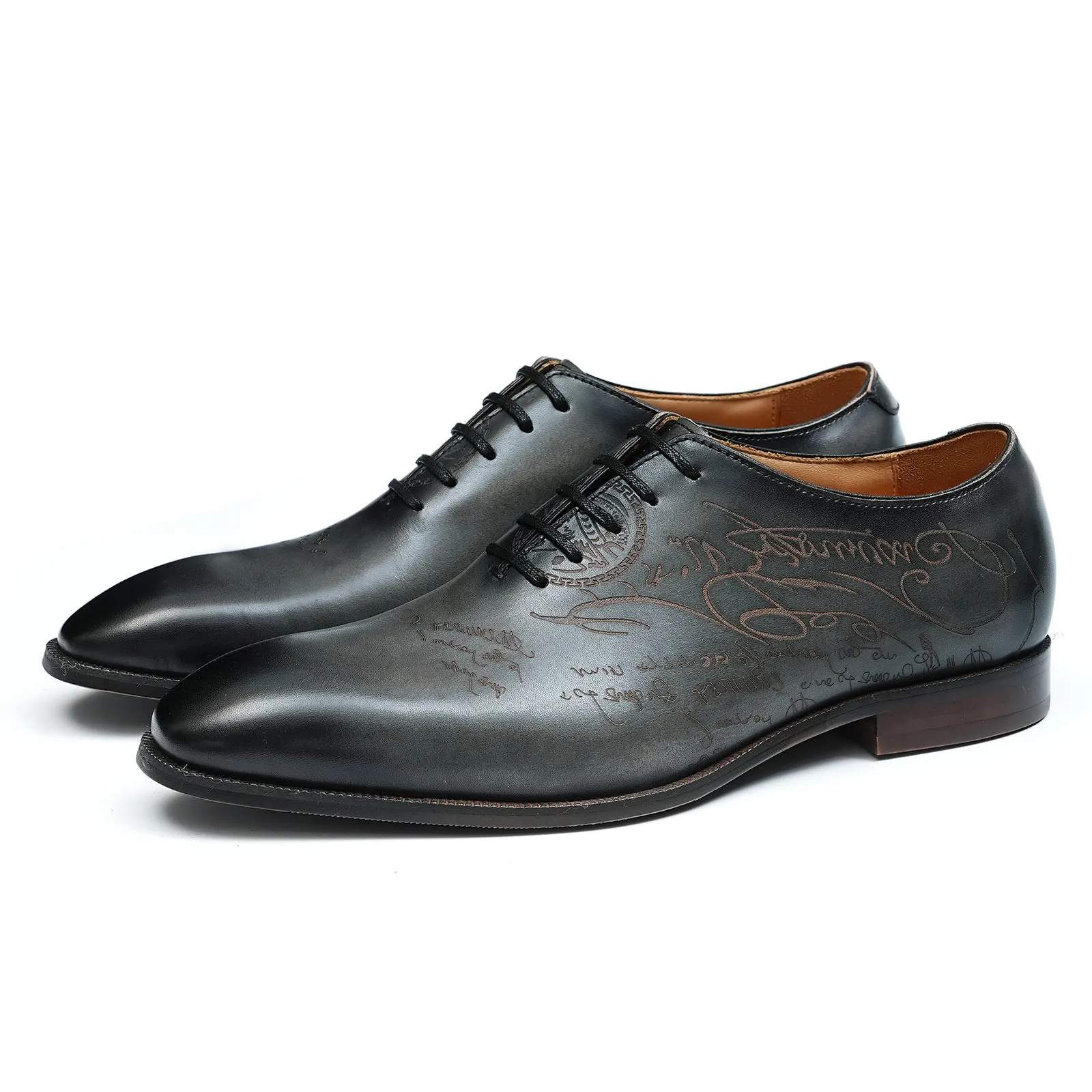 Italian Carved Leather Shoes Men's Genuine Leather England Style Business Formal Wear Pointed Cowhide Inner Handmade Oxford Shoes Oxford68883