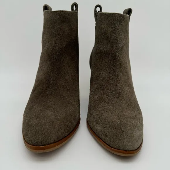 J. Crew “Eaton” Suede Leather Gray/Taupe Heeled Ankle Boots Size 8.5