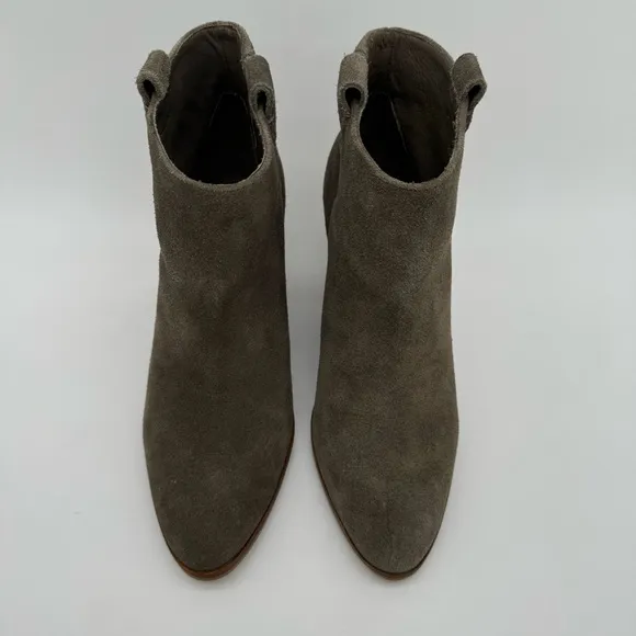 J. Crew “Eaton” Suede Leather Gray/Taupe Heeled Ankle Boots Size 8.5