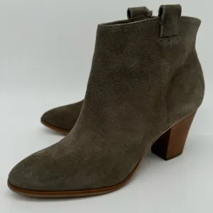 J. Crew “Eaton” Suede Leather Gray/Taupe Heeled Ankle Boots Size 8.5
