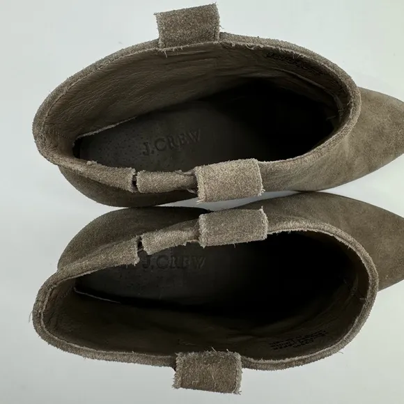 J. Crew “Eaton” Suede Leather Gray/Taupe Heeled Ankle Boots Size 8.5