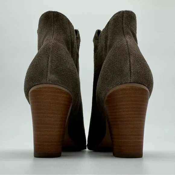 J. Crew “Eaton” Suede Leather Gray/Taupe Heeled Ankle Boots Size 8.5