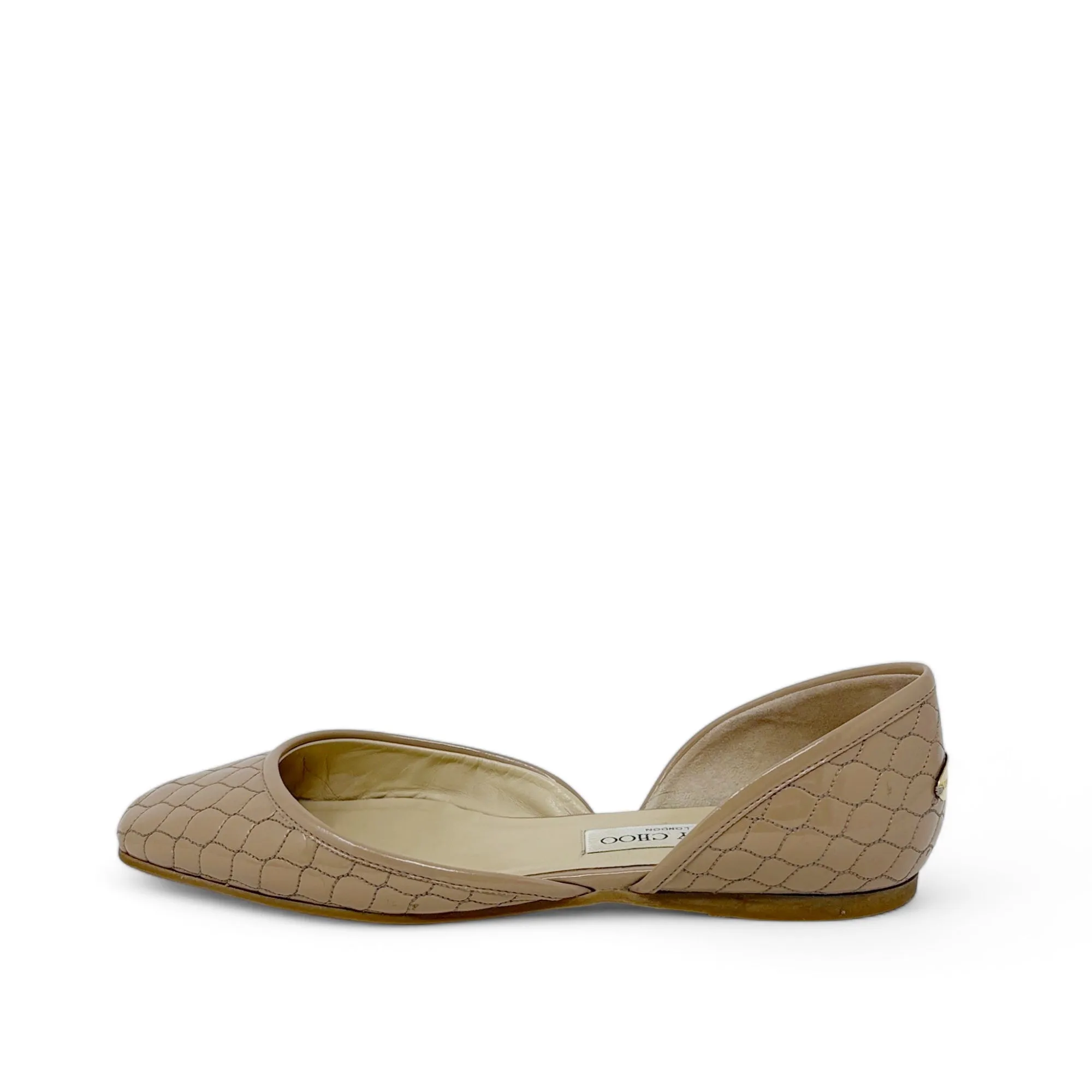 Jimmy Choo Beige Patent Ballerina Flats 39