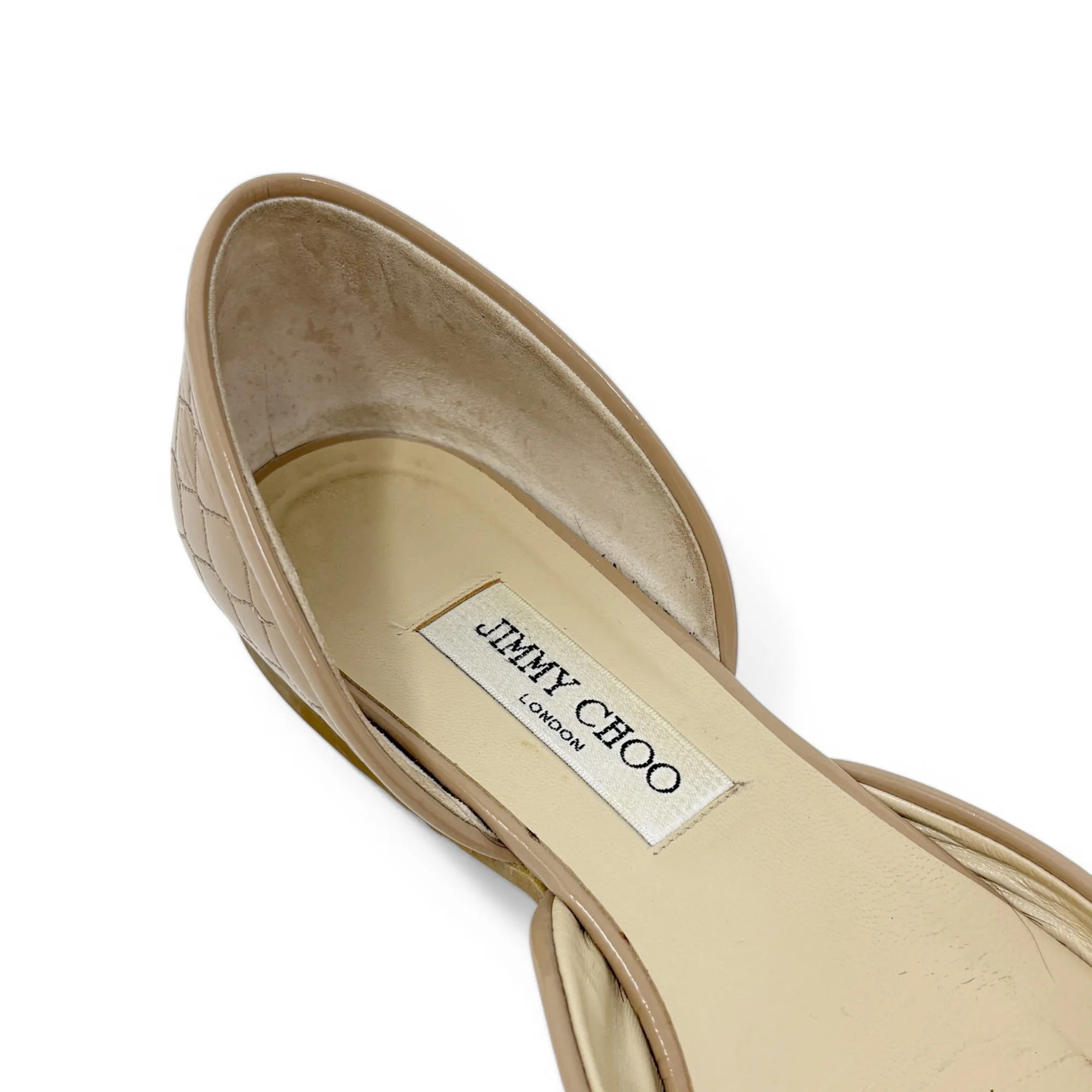 Jimmy Choo Beige Patent Ballerina Flats 39