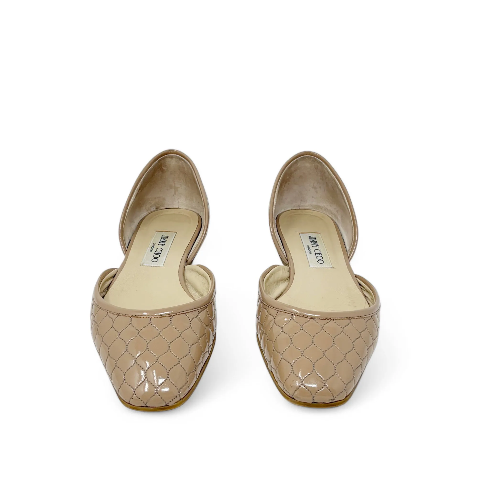 Jimmy Choo Beige Patent Ballerina Flats 39