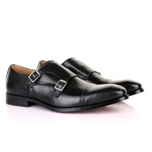 John Foster Double Monk Strap Formal Shoe-Black