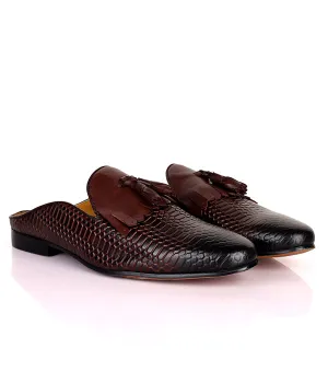 John Foster Fringe Tassel Mules|Coffee