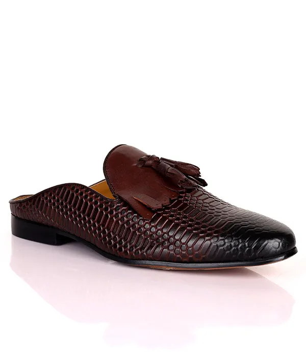 John Foster Fringe Tassel Mules|Coffee