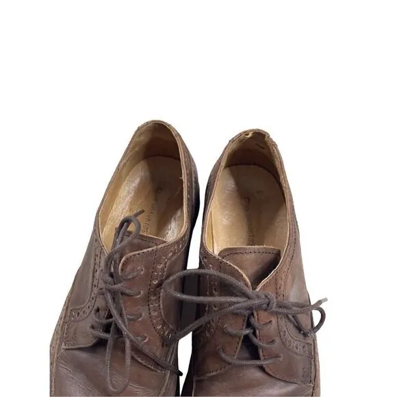 John Varvatos Star USA Men's Brown Handmade Wingtip Oxford Shoes Size 9M