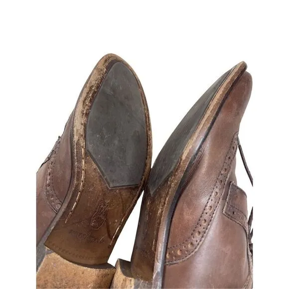John Varvatos Star USA Men's Brown Handmade Wingtip Oxford Shoes Size 9M