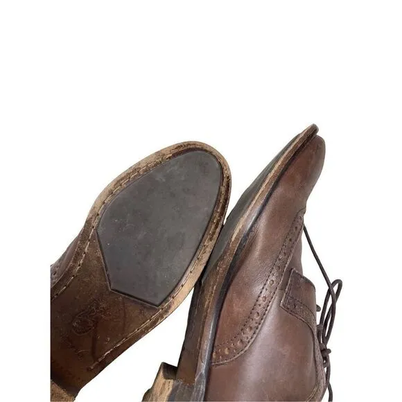 John Varvatos Star USA Men's Brown Handmade Wingtip Oxford Shoes Size 9M