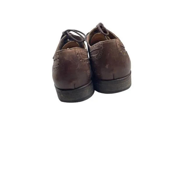 John Varvatos Star USA Men's Brown Handmade Wingtip Oxford Shoes Size 9M