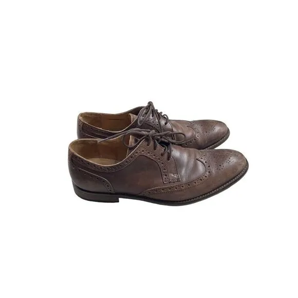 John Varvatos Star USA Men's Brown Handmade Wingtip Oxford Shoes Size 9M