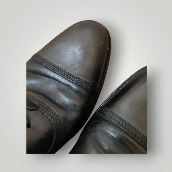 Johnston &amp; Murphy Black Leather Lace Up Dress Shoes style 15-0595 10M
