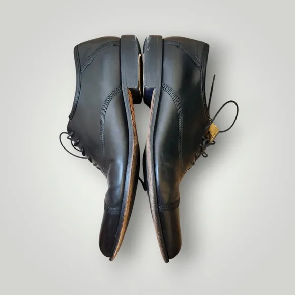 Johnston &amp; Murphy Black Leather Lace Up Dress Shoes style 15-0595 10M