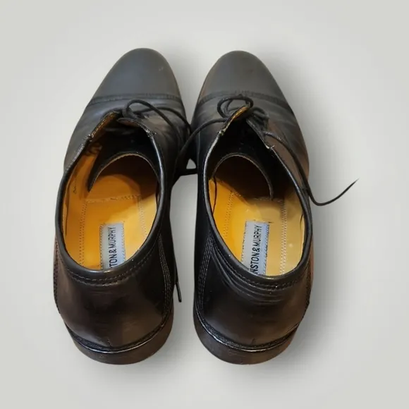 Johnston &amp; Murphy Black Leather Lace Up Dress Shoes style 15-0595 10M