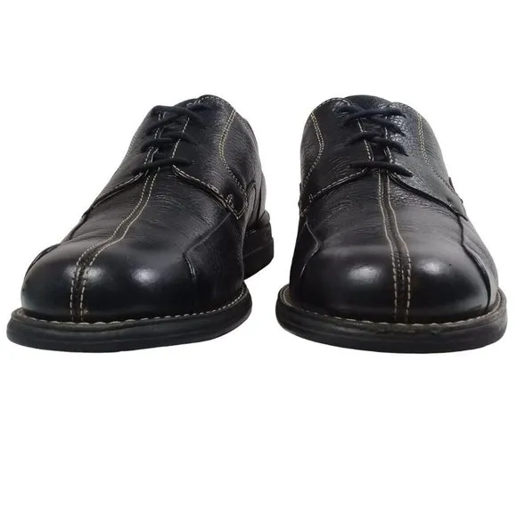 Johnston &amp; Murphy Men’s Shuler Bicycle Full-Grain Black Leather Shoes Size 8.5M