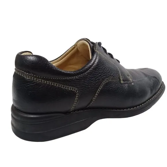 Johnston &amp; Murphy Men’s Shuler Bicycle Full-Grain Black Leather Shoes Size 8.5M