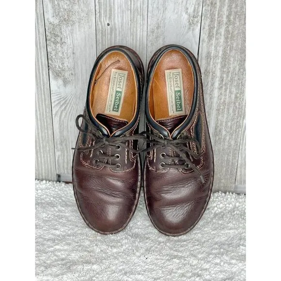 Josef Seibel Men's Brown Leather Shoes Size 41 / US 8