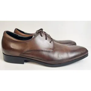Kenneth Cole Dress Shoes Mens 10 M Brown Leather Set Your Clock Derby Oxford