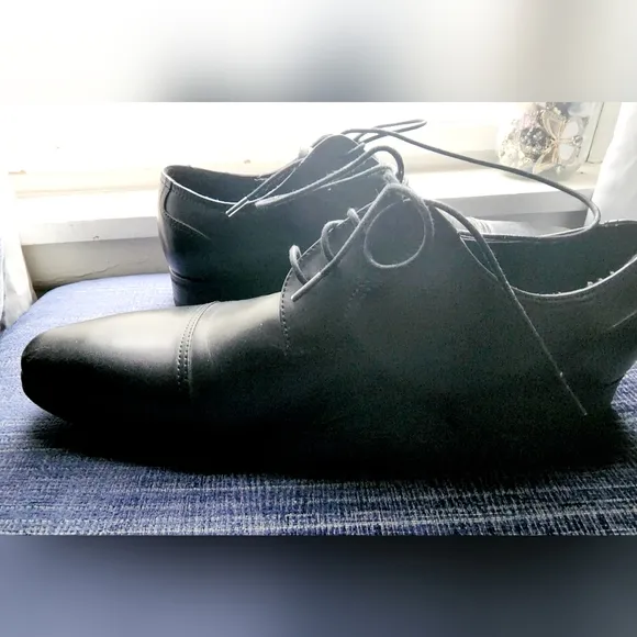 Kenneth Cole Reaction In A Min-ute 12M Black Leather Oxfords Dress Shoes Men's