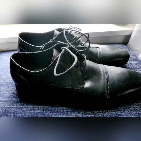 Kenneth Cole Reaction In A Min-ute 12M Black Leather Oxfords Dress Shoes Men's