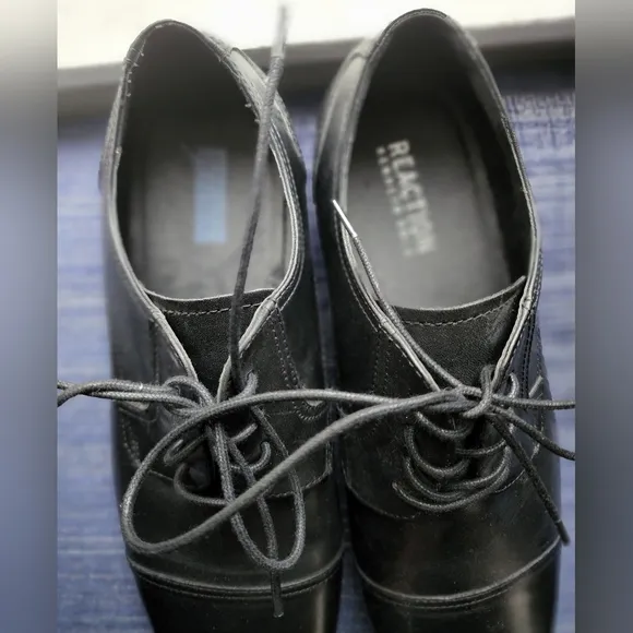 Kenneth Cole Reaction In A Min-ute 12M Black Leather Oxfords Dress Shoes Men's