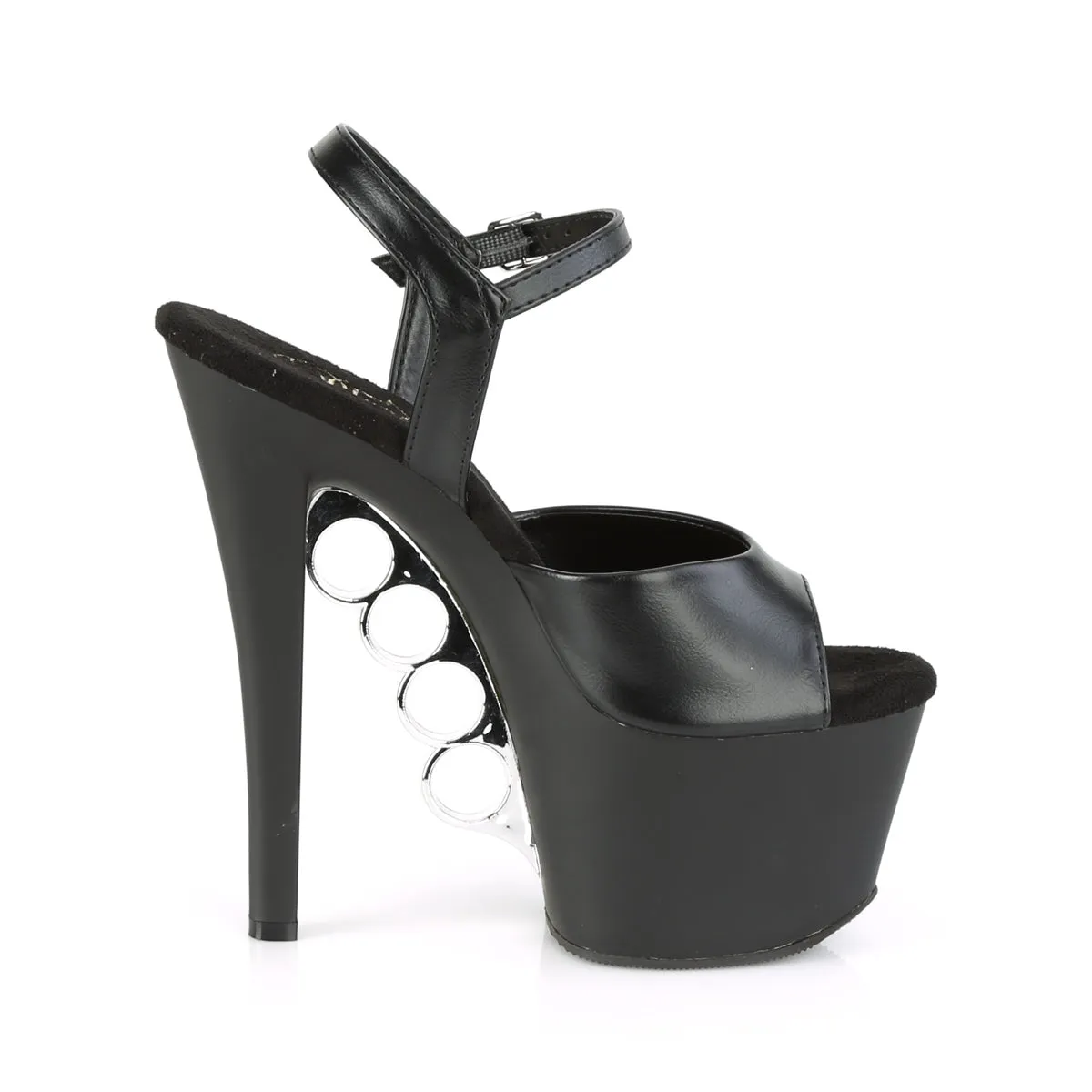 KNUCKS-709  Black Faux Leather/Black Matte