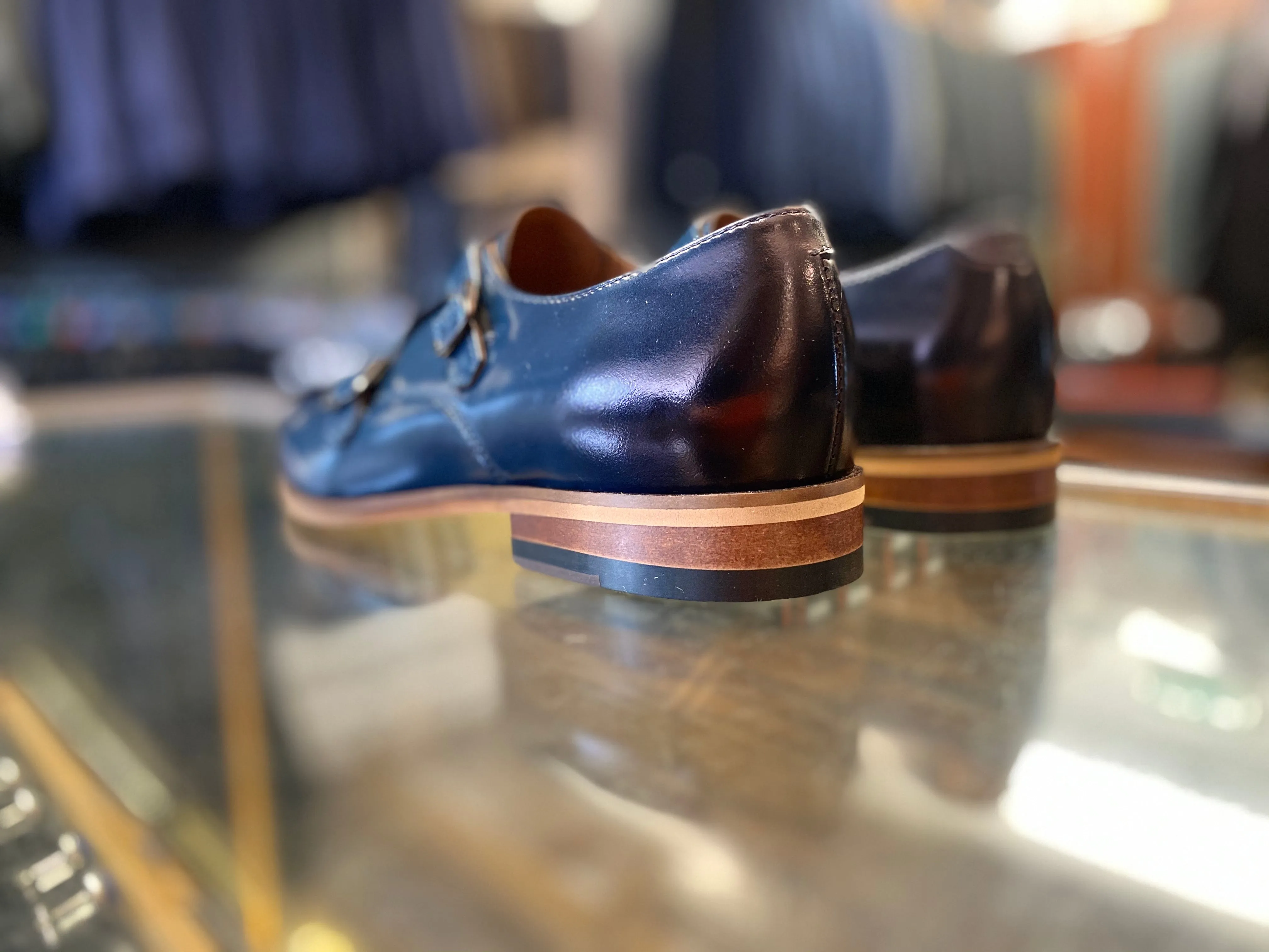Lacuzzo Blue Patent Monk Strap