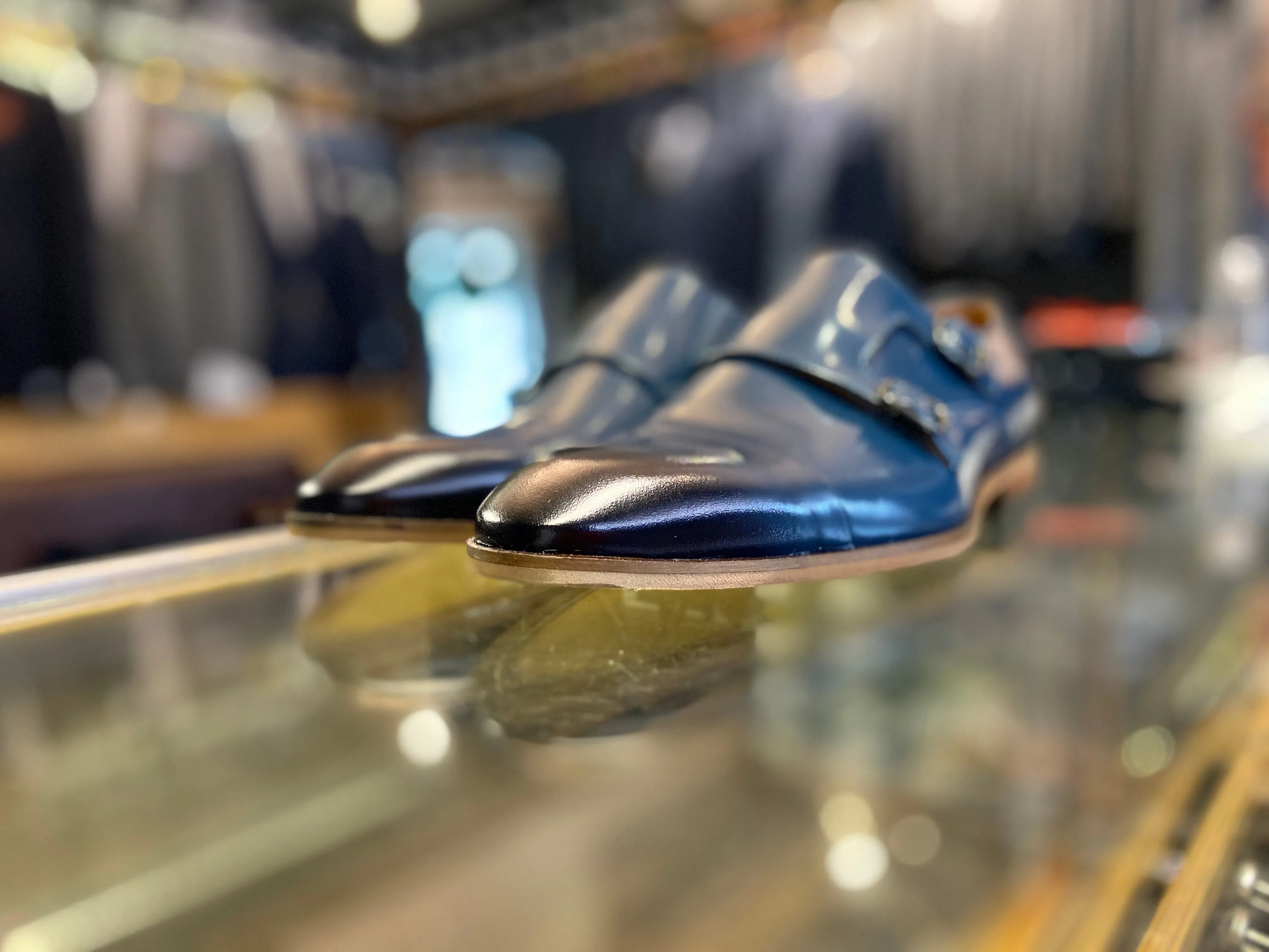 Lacuzzo Blue Patent Monk Strap