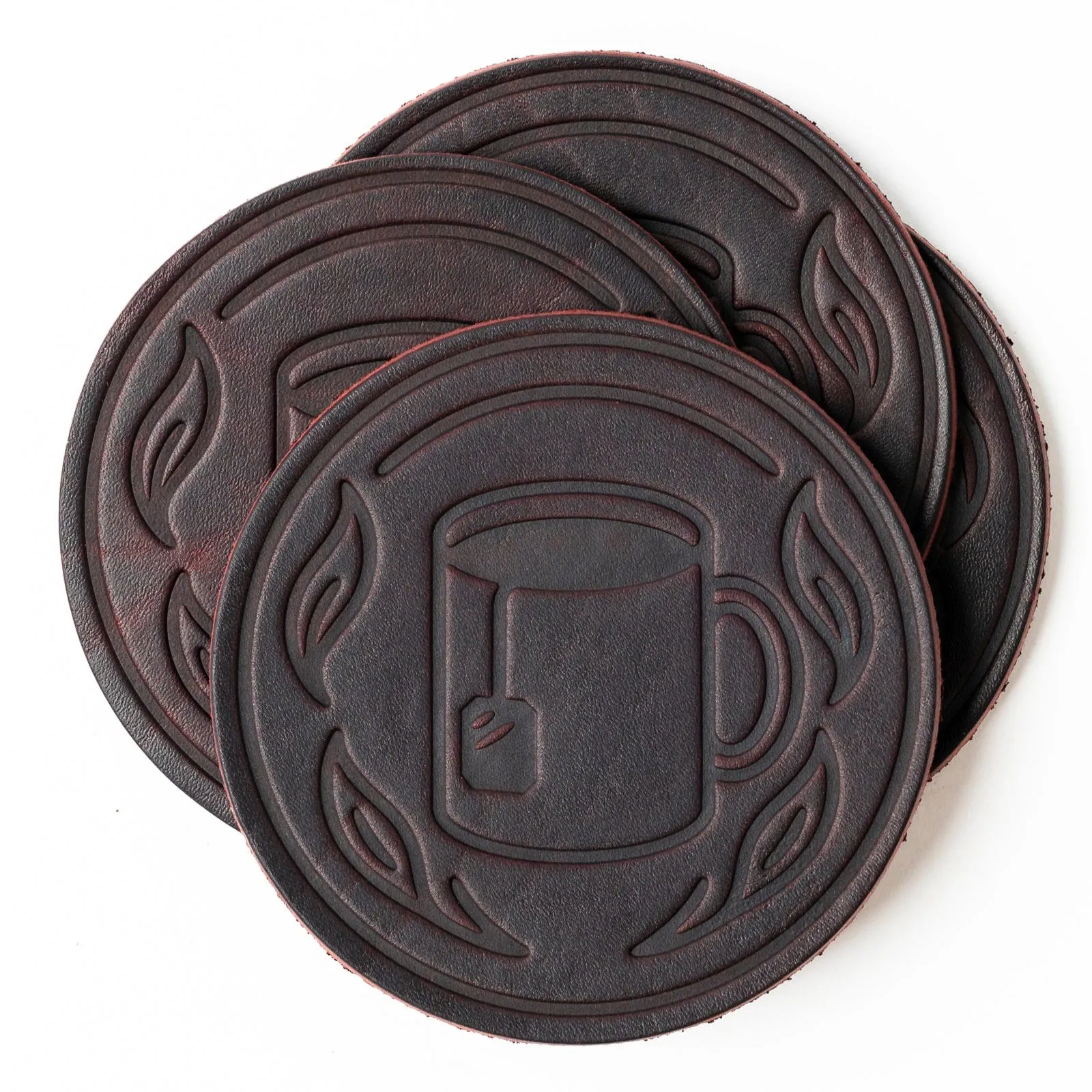 Leather Coasters 4 Pack - Tea