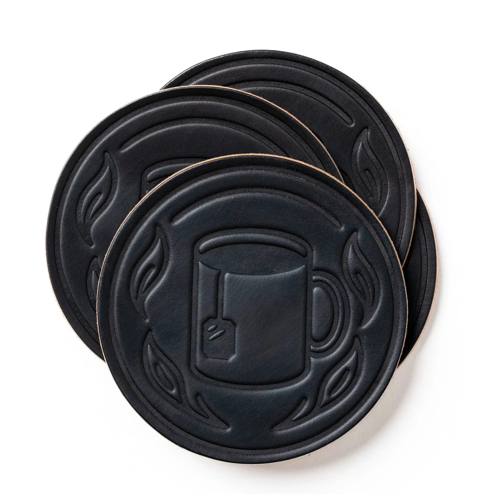 Leather Coasters 4 Pack - Tea
