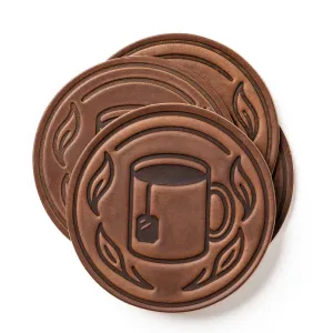 Leather Coasters 4 Pack - Tea