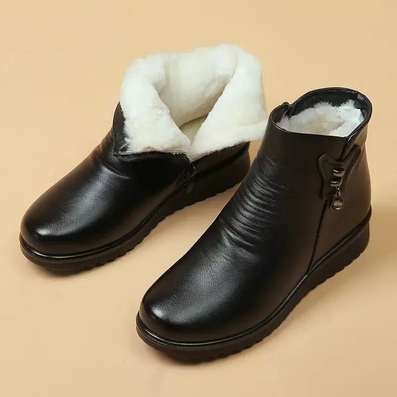 Leather orthopedic ankle boots