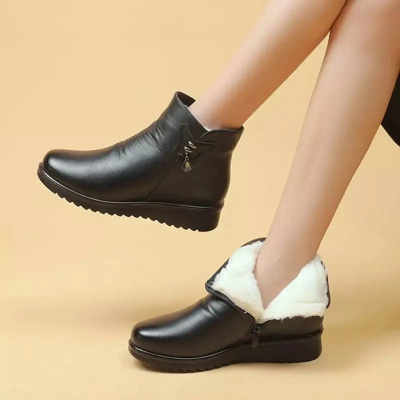 Leather orthopedic ankle boots