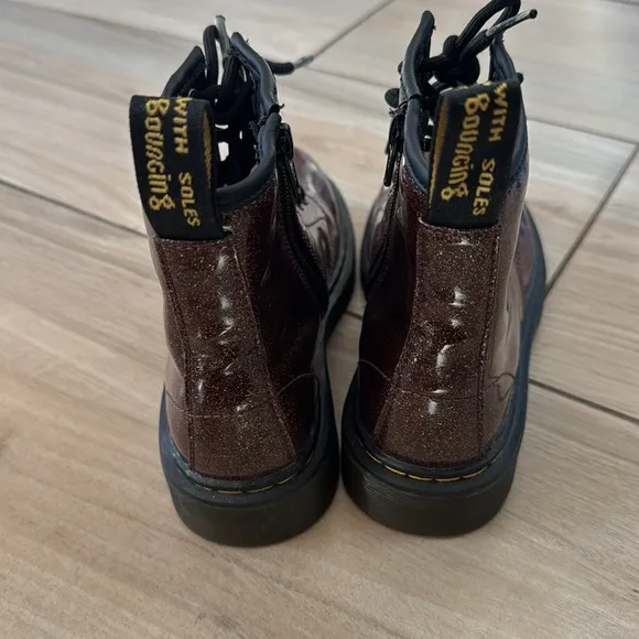 Little kids dr. Martins burgundy glitter size 2