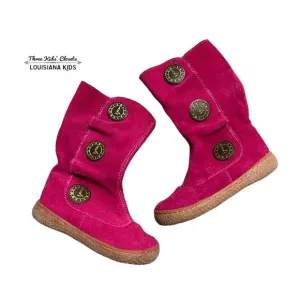 Livie &amp; Luca Sz 5 Fuchsia Pink Suede Leather Marchita Tiempo Boots
