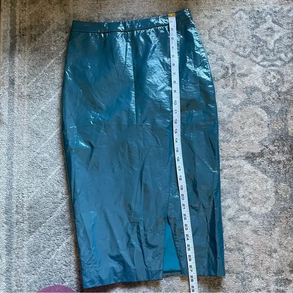 Lovers   Friends by Revolve Michelle Patent Leather MidiSkirt in Moroccan Blue