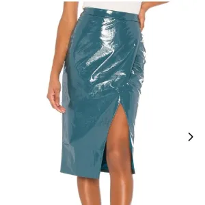 Lovers   Friends by Revolve Michelle Patent Leather MidiSkirt in Moroccan Blue
